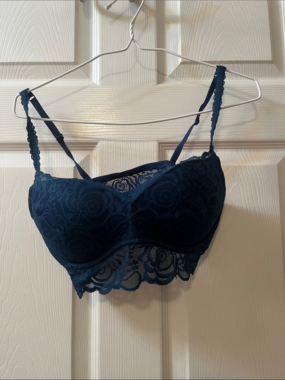 Victoria’s Secret medium dark teal Lace Bralette Crop Top